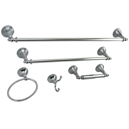 Kingston Brass 5-Piece Bathroom Accessory Set, Chrome BAHK1612478C